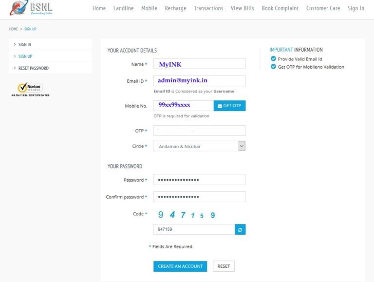 bsnl-portal-registration-sign-up-myink-in