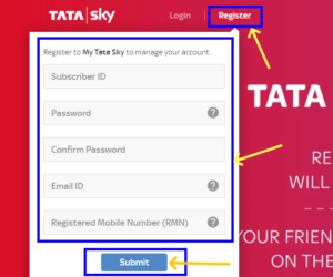 how to registered and recharge tata sky dth online